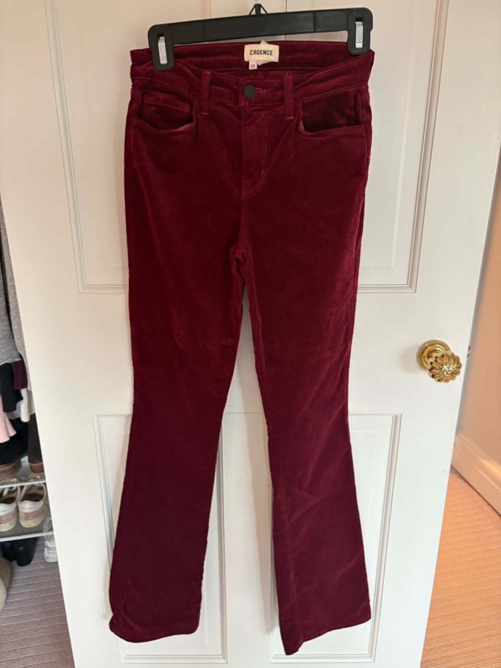 L'AGENCE Deep Burgundy Corduroy Pants